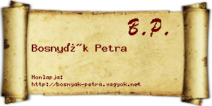 Bosnyák Petra névjegykártya